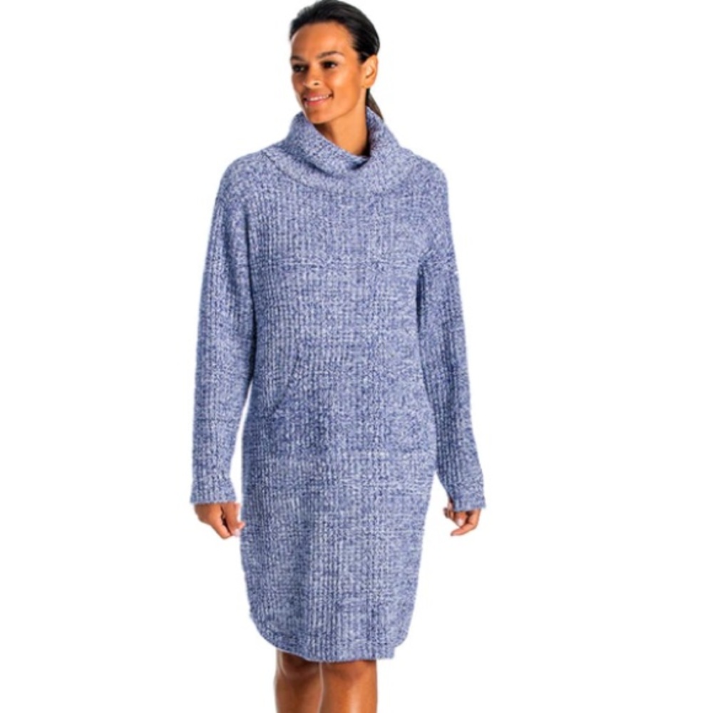 Softies Marshmallow Slouch Turtleneck Lounger Dress Gown -  L / XL Navy